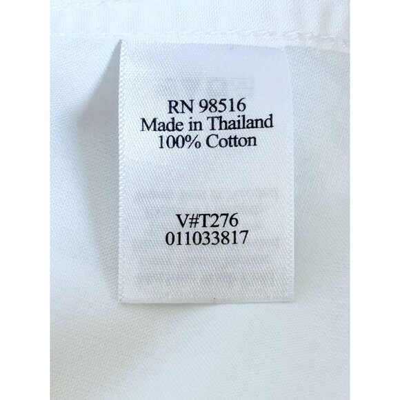 Coldwater Creek Long Sleeve Collared Button Cotton Blouse in White - Sz L - Picture 5 of 6